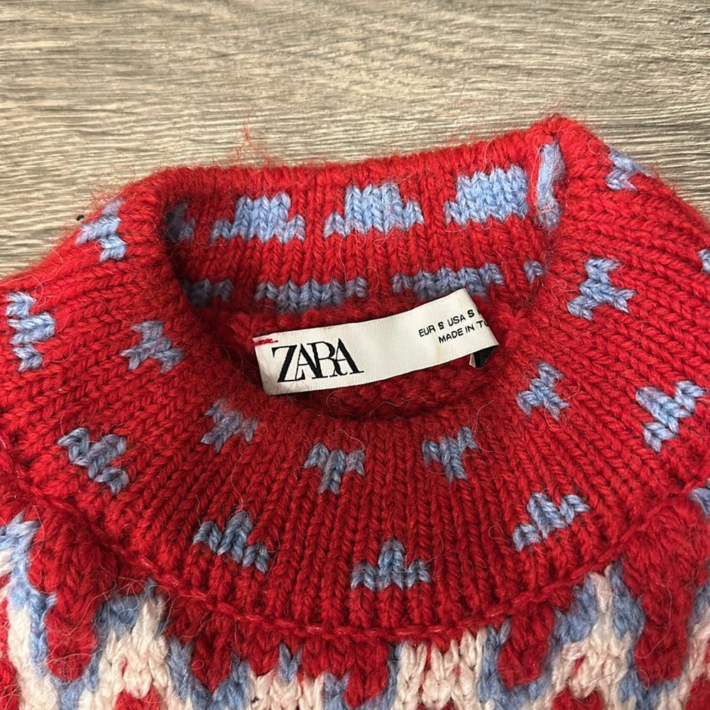 ZARA cable-knit jacquard Women's Sweater size small - Picture 2 of 6
